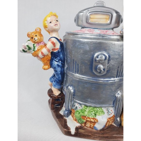 Vintage Collections Etc 8" Handmade Ceramic Teapot Old Ringer Washer - Picture 3 of 11